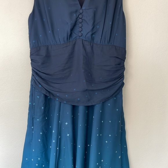Wayward Fancies Eshakti Star galaxy Celestial Ombre Sleeveless Midi Dress Medium - Picture 3 of 9